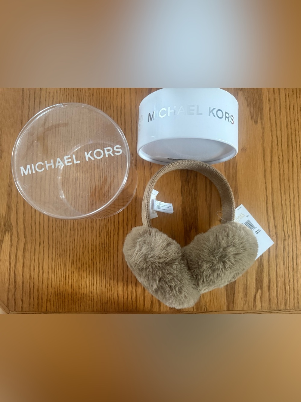 Michael Kors Kids Taupe Faux-Fur Ear Warmers